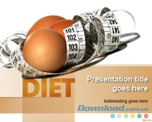 Tải mẫu PowerPoint thuyết trình về chủ đề ăn uống Free Diet and Nutrition PowerPoint Template