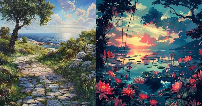 Mẫu Prompt Midjourney Tạo Ảnh Thiên Nhiên Đẹp