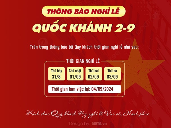 Thông báo nghỉ lễ Quốc khánh 2/9