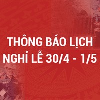 Mẫu Thông báo Nghỉ Lễ 30/4 - 1/5