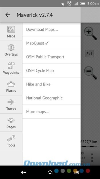 Menu ứng dụng Maverick