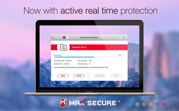Max Secure Antivirus cho Mac bảo vệ hệ thống tại thời gian thực