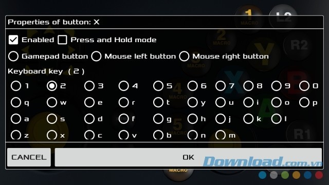 Thiết lập lại các nút trong ứng dụng