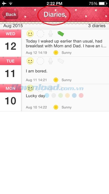Quản lý danh sách nhật ký