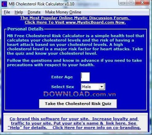 MB Cholesterol Risk Calculator
