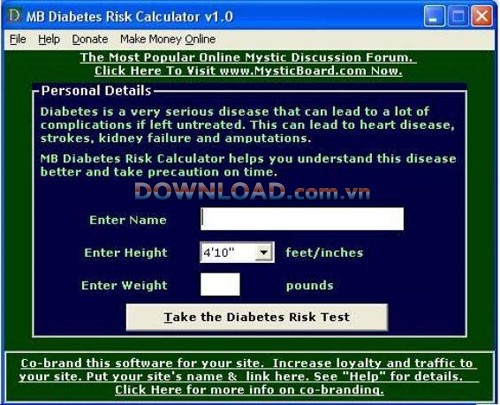 MB Diabetes Risk Calculator