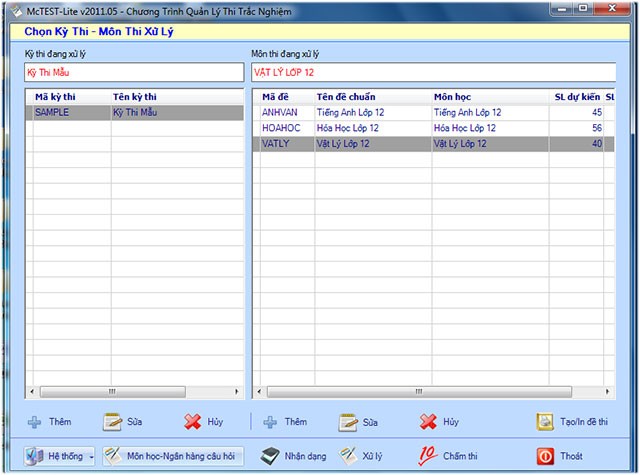 Giao diện phần mềm McTest Lite