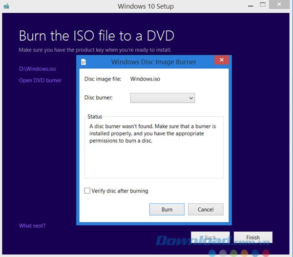Ghi file ISO ra đĩa