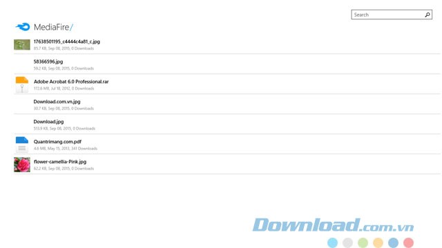 Giao diện ứng dụng lưu trữ MediaFire