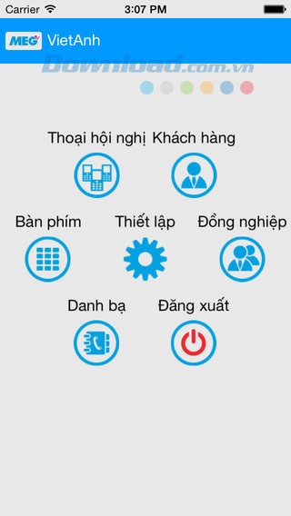 Danh mục chức năng chính của dịch vụ tổng đài di động MEG