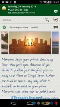 Memoires cho Android là cuốn nhật ký điện tử đa năng
