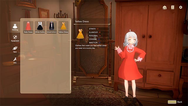 Tùy chỉnh nhân vật bằng quần áo, phụ kiện... mà game Memories: Millennium Girl cung cấp