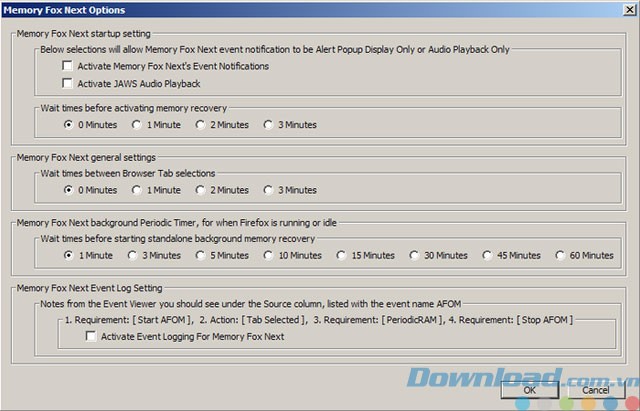 Cài đặt Memory Fox Next