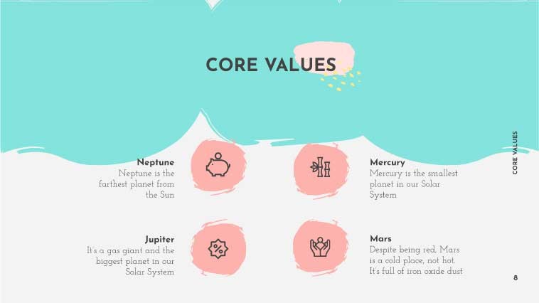 Mẫu slide có nhiều icon đáng yêu