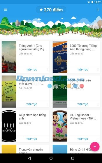 Memrise gồm nhiều bài học bổ ích