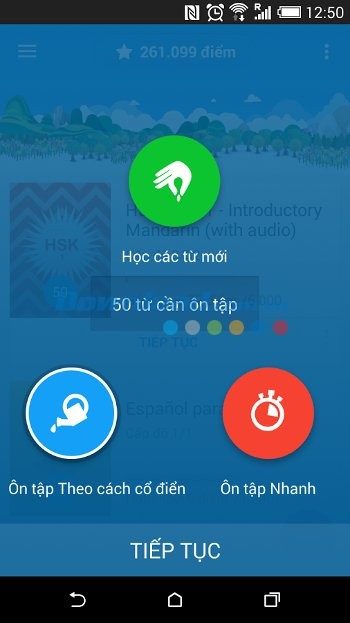 Memrise bao gồm nhiều chế độ ôn tập (review)