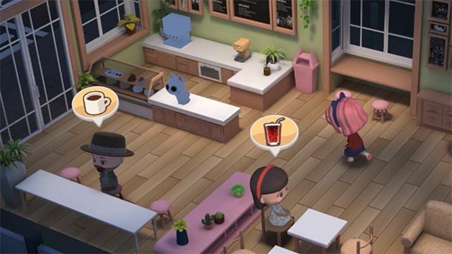 Chơi game Meow Cafe: Perfect Match ở góc nhìn từ trên xuống giúp bao quát toàn bộ cửa hàng