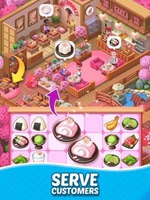 Merge Cooking cho bạn quản lý nhà hàng và phục vụ khách hàng