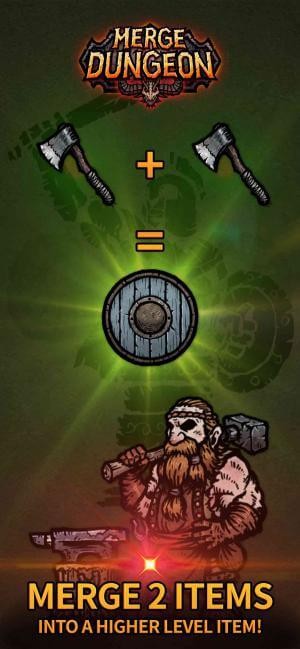 Hợp nhất 2 item để tạo ra vật phẩm mới cấp cao hơn trong Merge Dungeon