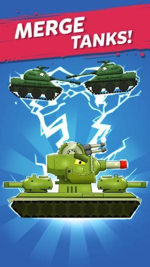 Hợp nhất và tạo ra các loại xe tăng khác nhau trong game Merge Tanks