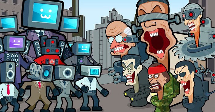 Merge War: Skibydy vs Kamera là game hợp nhất và chiến đấu giữa quái vật bồn cầu và camera man