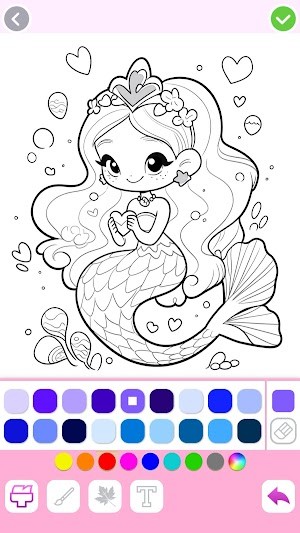 Mermaid Coloring cho bạn tô màu các bức tranh nàng tiên cá tuyệt đẹp