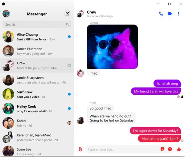 Messenger cho PC sở hữu tính năng tương tự bản online và di động