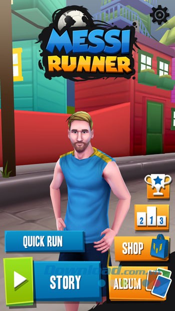 Giao diện chơi game Messi Runner trên Android