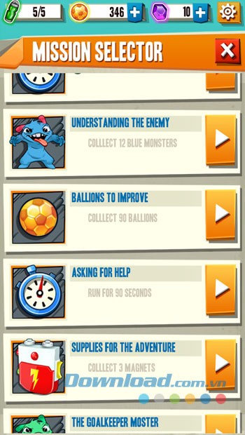 Hoàn thành các nhiệm vụ trong game