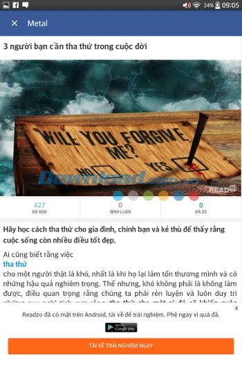 Metal for Facebook & Twitter tích hợp trình duyệt ngay trong ứng dụng