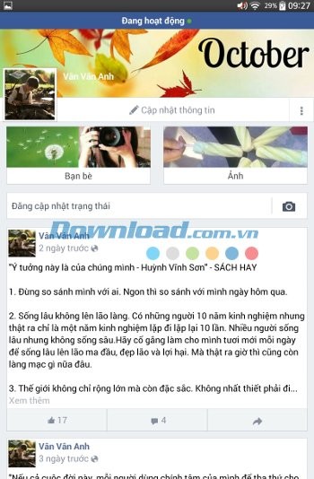 Trang cá nhân trên Facebook Lite