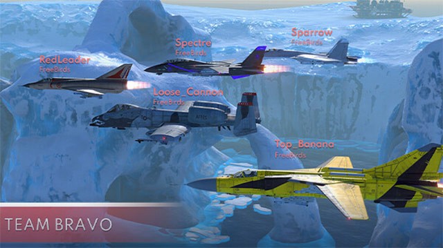 Hợp tác hoặc cạnh tranh với bạn bè, game thủ thực trong các trận không chiến 5v5 nhấn mạnh vào tinh thần đồng đội