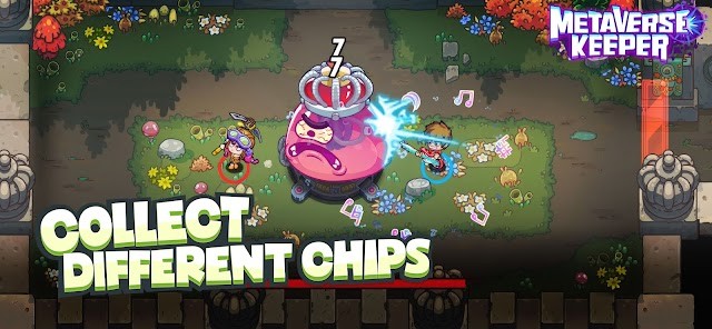 Thu thập các con chip nằm rải rác khắp bản đồ trong game Metaverse Keeper