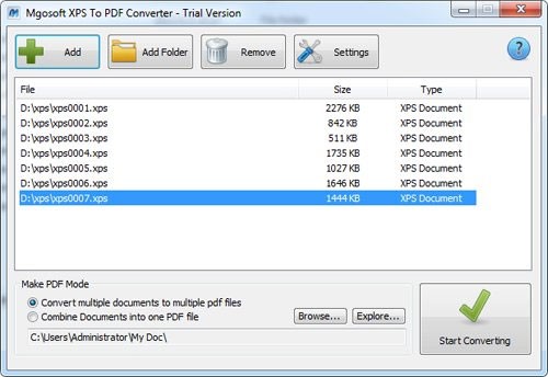 Mgosoft XPS To PDF Converter