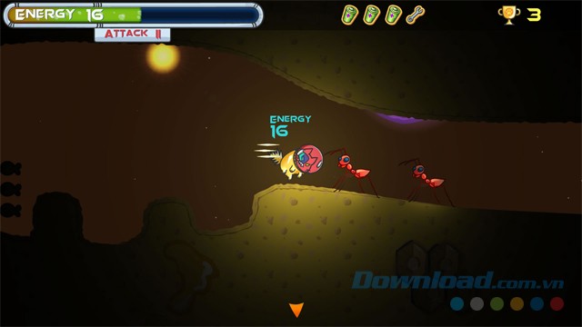 Mèo có thể tấn công các kẻ địch hung hãn trong game phiêu lưu đi cảnh Miaou Moon