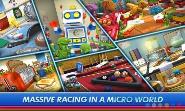 Cuộc đua xe thu nhỏ với đường đua là các vật dụng quen thuộc trong nhà