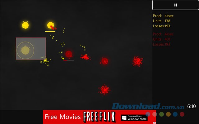 Giao diện game Micro Wars cho Windows 8