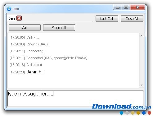 MicroSIP Lite với tin nhắn