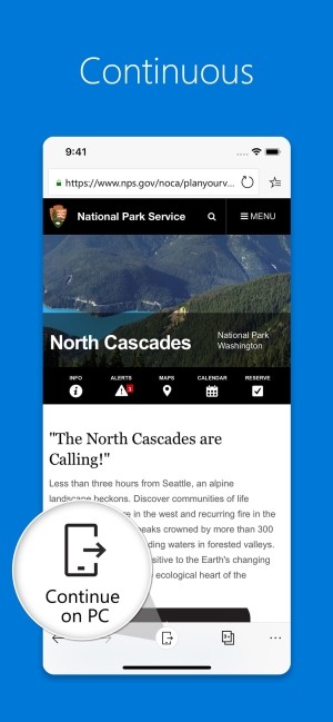 Microsoft Edge cho iOS đảm bảo nội dung liên tục