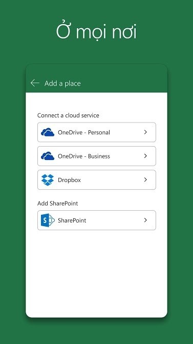 Làm việc mọi lúc mọi nơi với Microsoft Excel