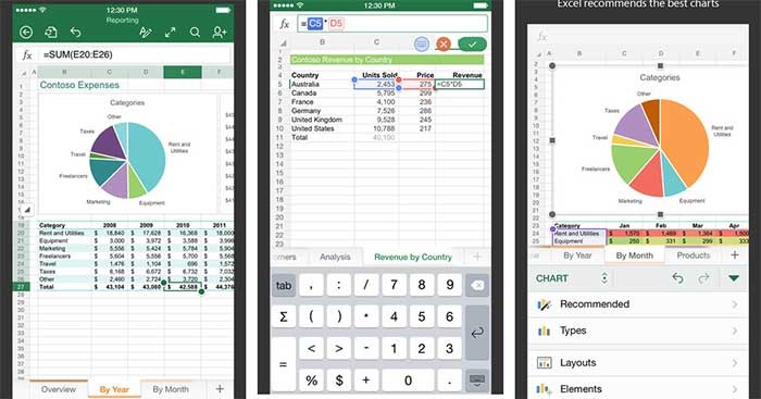 Excel hỗ trợ người dùng đọc file Excel, tạo và chỉnh sửa bảng tính trên thiết bị iOS
