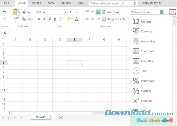 Giao diện thoáng mắt của Microsoft Excel Online