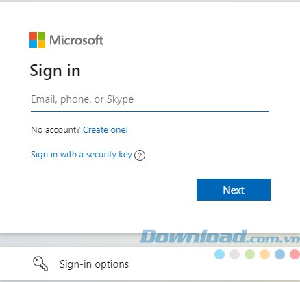 Đăng nhập MS Forms bằng tài khoản Email, số điện thoại hoặc Skype