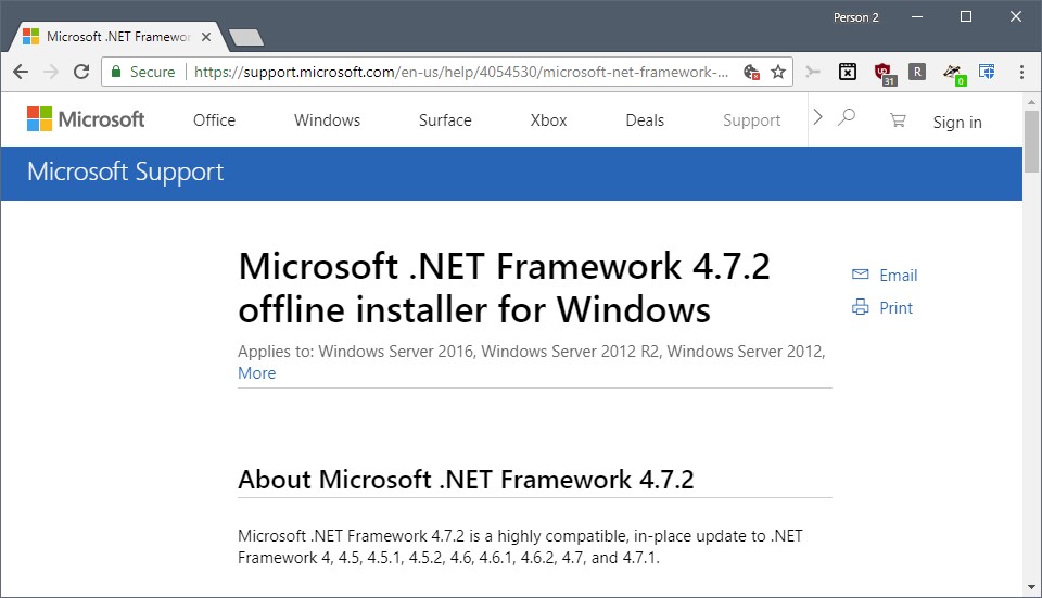 Microsoft .NET Framework 4.7.2
