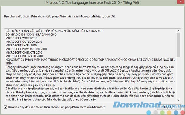 Chấp nhận Điều khoản cấp phép