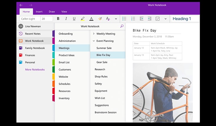 OneNote sắp xếp gọn gàng mọi nội dung của bạn