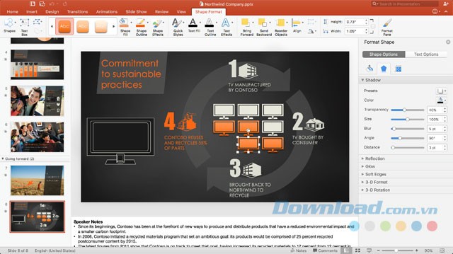 Giao diện PowerPoint 2016