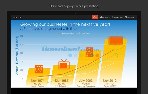 Hỗ trợ vẽ và đánh dấu khi thuyết trình