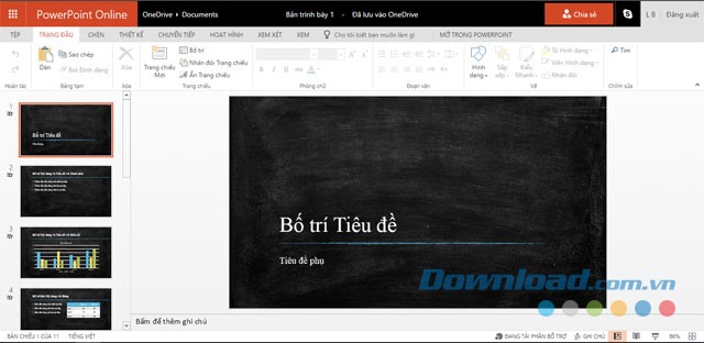 Dễ dàng chỉnh sửa bài thuyết trình bằng PowerPoint Online