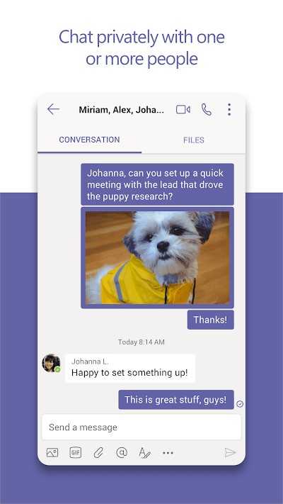 Microsoft Teams cho Android hỗ trợ chat nhóm